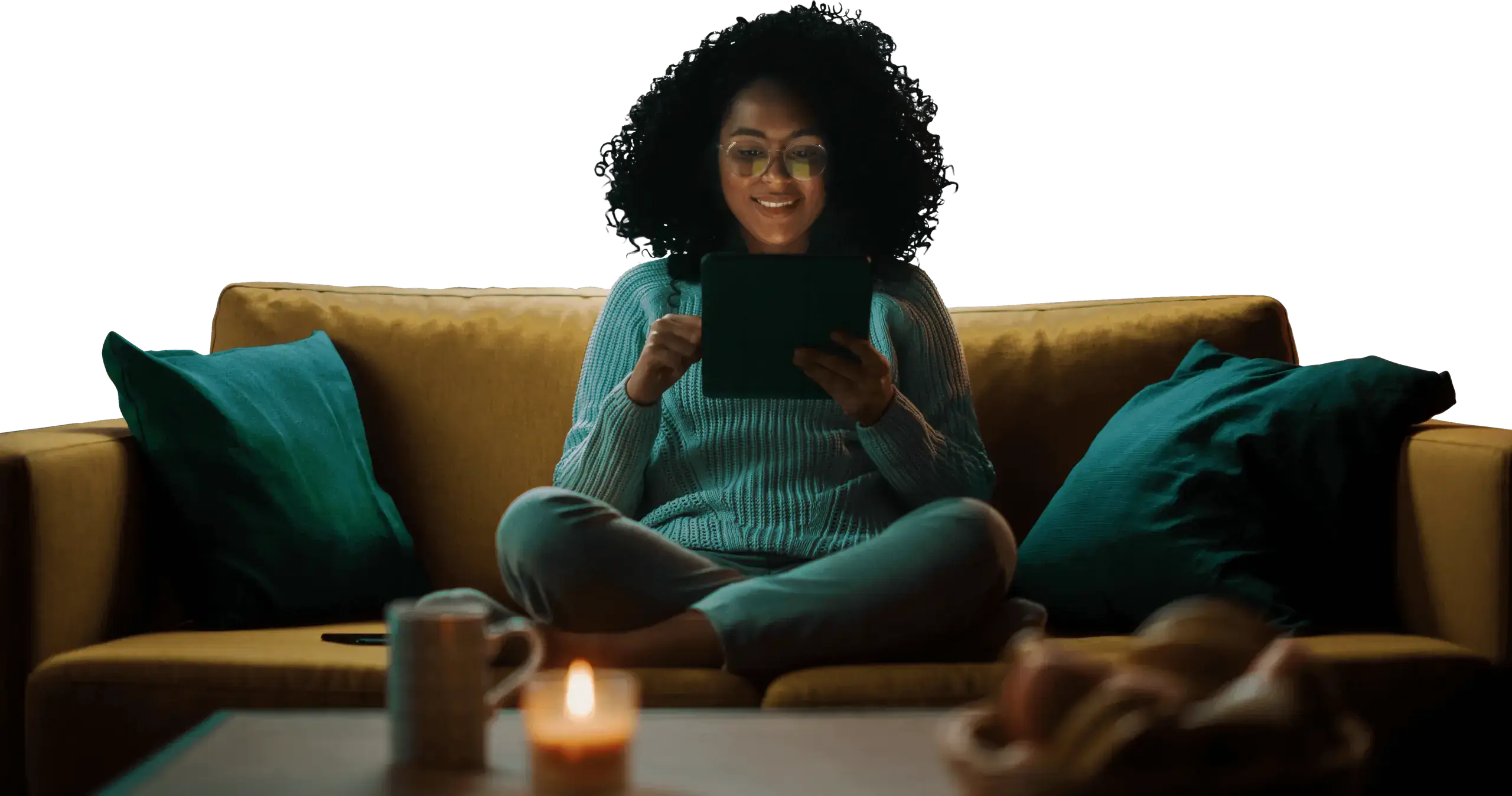 A person using a tablet device